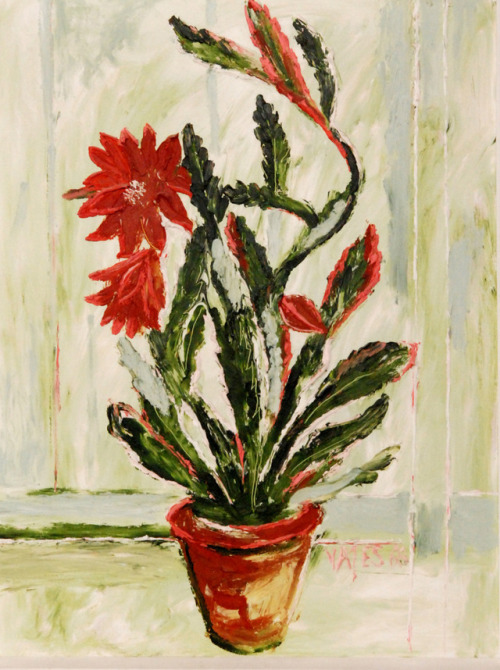 cactus-in-art:Fred Yates (British, 1922 – 2008)Flowering cactus, 1968