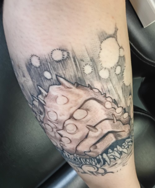 Update On My Ohmu Tattoo! Got Most Of It Shaded And Should Be Moving On To Colors Pretty Soon.