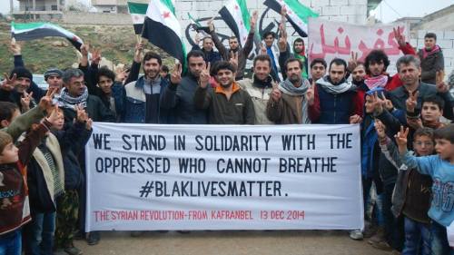 maazehr: Solidarity from Kafranbel, Syria to black victims of police brutality and the protesters ag