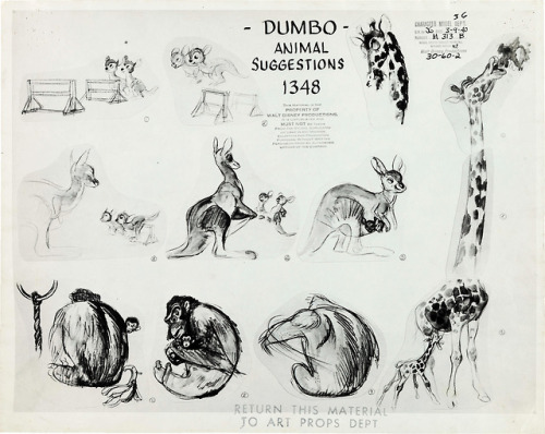 adventurelandia:Circus animal model sheets by Retta Scott for Dumbo (1941)