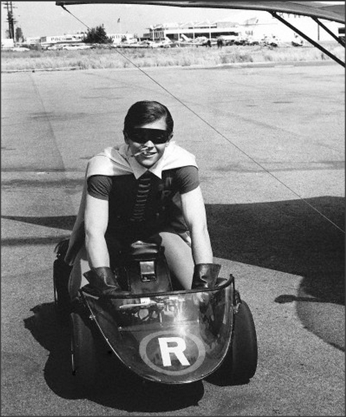 Robin enjoying a bat smoke c. 1966
