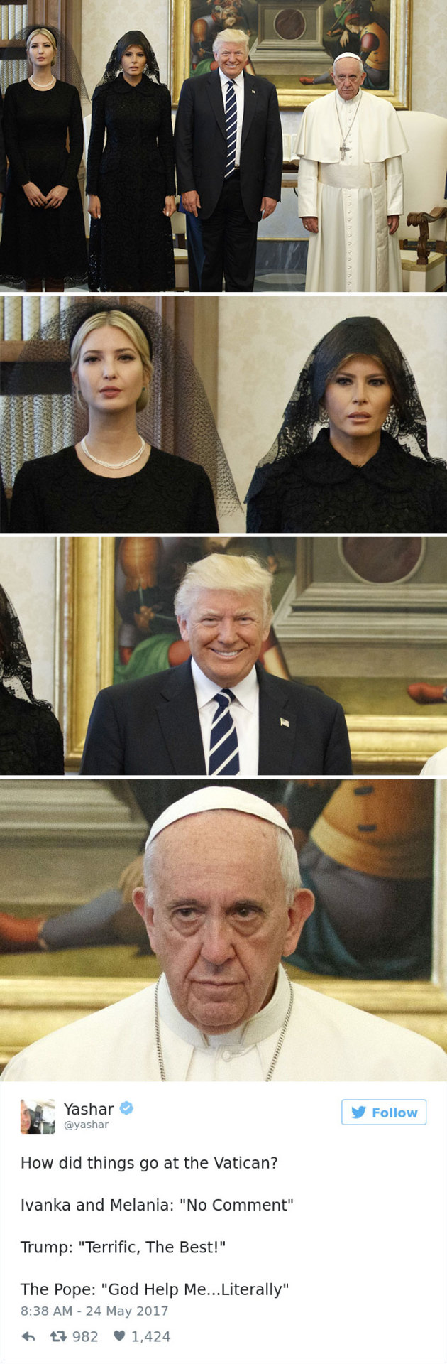 afatblackfairy: pr1nceshawn: Donald &amp; The Pope.  😂😂😂😂 