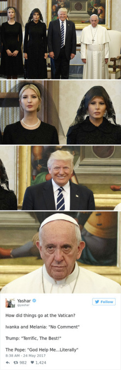 afatblackfairy: pr1nceshawn: Donald & The Pope.  😂😂😂😂 