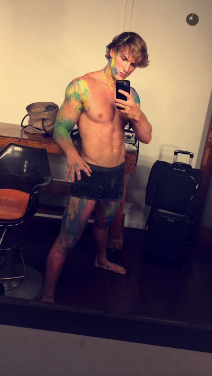 male-celebs-naked: Logan Paul looming sexy covered in paintSubmit HERE  ←More Celebs HERE 