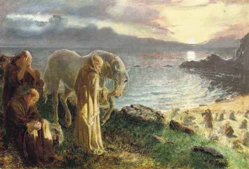 St Columba&rsquo;s Farewell to the White Horse by Alice Boyd, 1865-1868