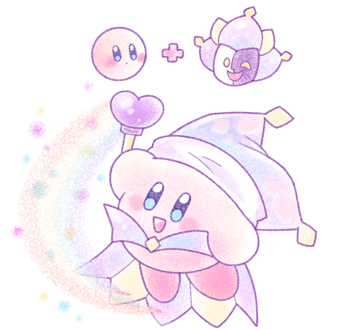 ribbonstein:kirby in a dimentio costume for the beam ability! :D