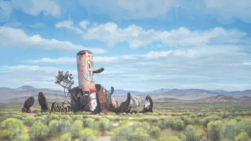 simonstalenhag:  Funny, service robot rigor mortis is simply default position.  www.simonstalehag.se 