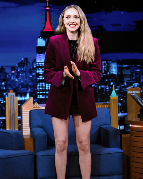 atomicwinter:Amanda Seyfried during an interview with host Jimmy Fallon on Tuesday, April 5, 2022