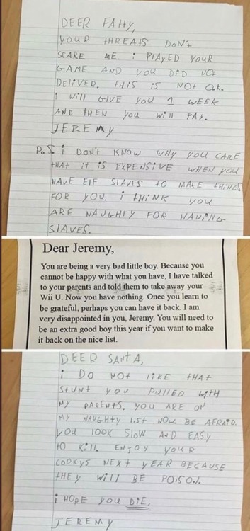 curlyfrishepard: weavemama:  weavemama:  KIDS ARE SO RUTHLESS   “You look slow and easy to kill”   Jeremy didn’t come to play    😂😂😂
