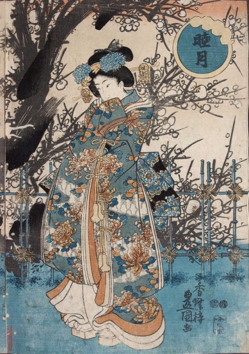 scentofblackart:Spring Kimono, Toyokuni