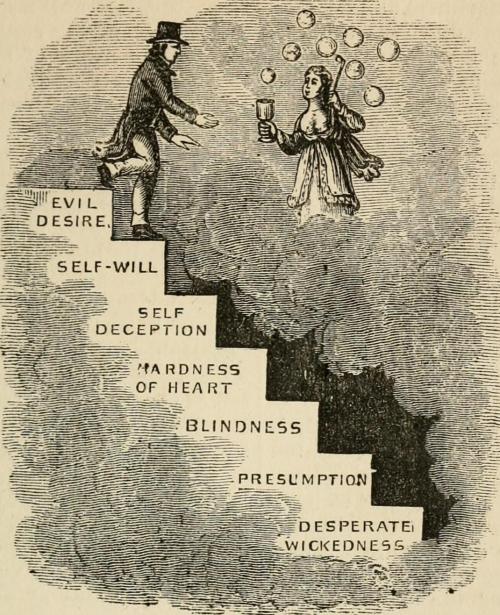 danskjavlarna: Follow the bubbles.  From Christian Similitudes by John Warner Barber, 1866.