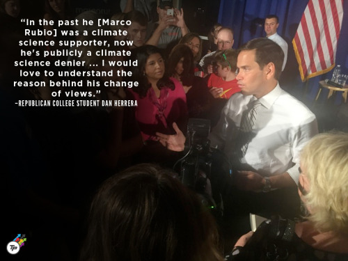 think-progress: Marco Rubio Questioned By Republican College Student On Climate And Energy PolicyDAV