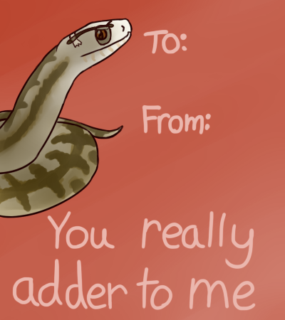 singing-supper:stormybirb:Another year another set of Valentine cards, Snek edition this time!Last y