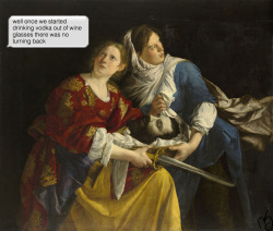 ifpaintingscouldtext:  Orazio Gentileschi | Judith and Her Maidservant with the Head of Holofernes | 1624