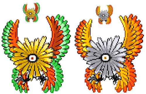 thatsplicingadventure:Mega Ho-Oh (Normal and Shiny version)Or what would happen if Pokemon were Pers
