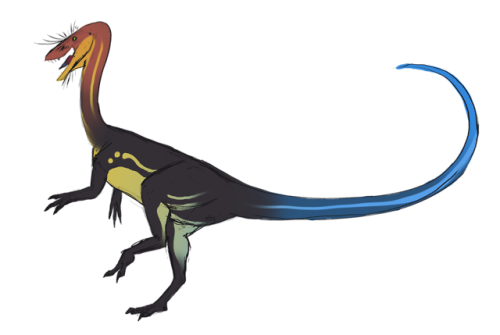 Alright, back to actual effort for real.Something simple for Day 5: a Coelophysis being the nimble l