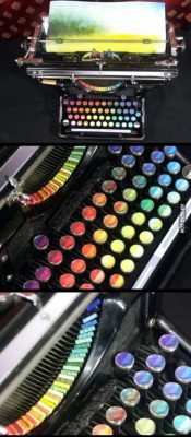 ragecomics4you:  A typewriter with the keys and letters replaced with color pads - functional painting device called Chromatic Typewriterhttp://ragecomics4you.tumblr.com