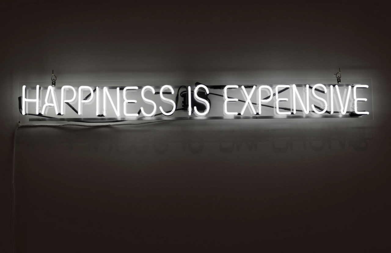 visual-poetry:»happiness is expensive« by alejandro diaz[via]