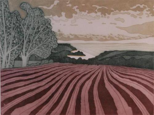 John Brunsdon (1933 - 2014) - Oxwich Bay. Colour lithograph.