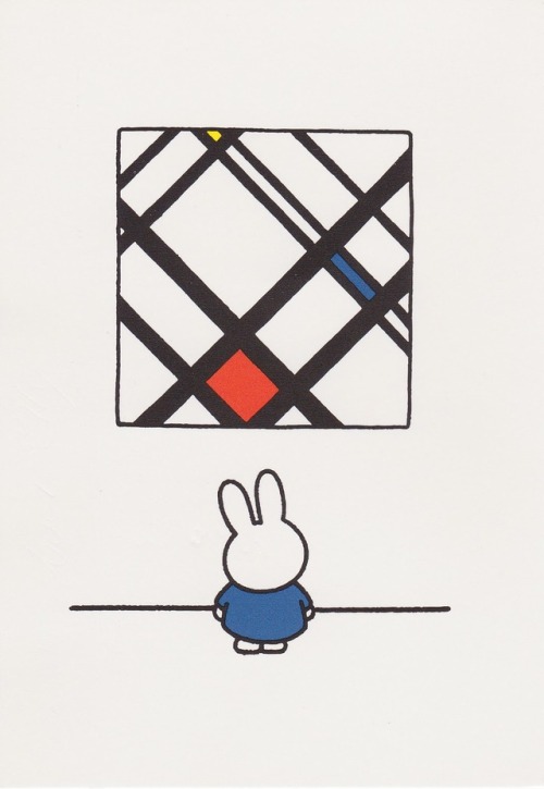 serafino-finasero:Miffy and Mondrian, from the book Nijntje in het Museum (Miffy at the Museum), 199