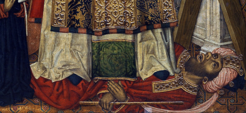 Tomás Giner - St. Vincent, Deacon and Martyr, with a Donor (c. 1462). Detail.