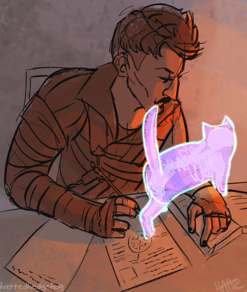 hattedhedgehog:My art from the fic “A Cat’s Tenth Life,” a collaboration between me and @asparkletha