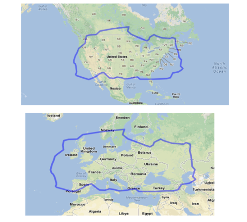 Size comparison of the Sahara Desert