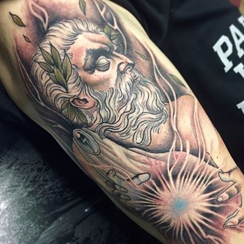 Flashink Tattoo Studio on Instagram Greek mythology full leg sleeve done  by Banat  blackndgreytattoo colourtattoo tattoo tattoos tattooart  tattoooftheday