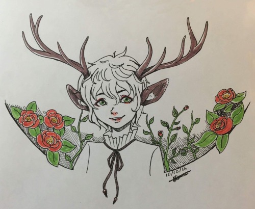 Inktober day 10 A deer child!