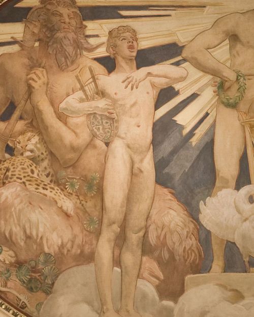 beyond-the-pale:Study, Thomas McKeller by John Singer Sargent and mural at the Boston