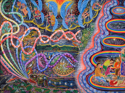 colectivofuturo:  A brief introduction to the psychedelic works of Peruvian artist Pablo Amaringo. His paintings depict his visions after drinking the ayahuasca brew, a psychedelic blend of natural plants containing DMT.  6 more days.  I started a very
