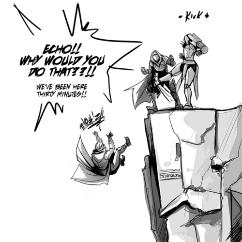 newbabyfly: My actual life as a warlock. Except my fireteam is nice enough to not toss me back off as soon as I actually make those stupid jumps. (Killy actually used to be a pretty goofy dude until he adopted these twerps.) 