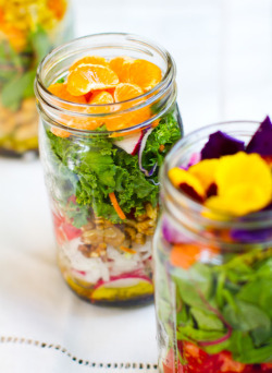 huffposttaste:  Mason jars aren’t just for jams and drinks guys. They’re all about salads now. 