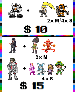 atomictiki:   blackhookpixelart:  Time for a new commission offer! Since I love making sprites for people I’ve decided to make you all a new deal! Now you no longer ask for a single sprite but multiple ones! Here’s how it will work: You can choose