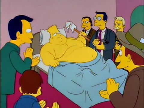 thesimpsonslifestyle:  “When I grow up, I want to be a lardo on workman’s comp, just like Dad.” – Bart “I wash myself with a rag on a stick.” – Lardo Bart 