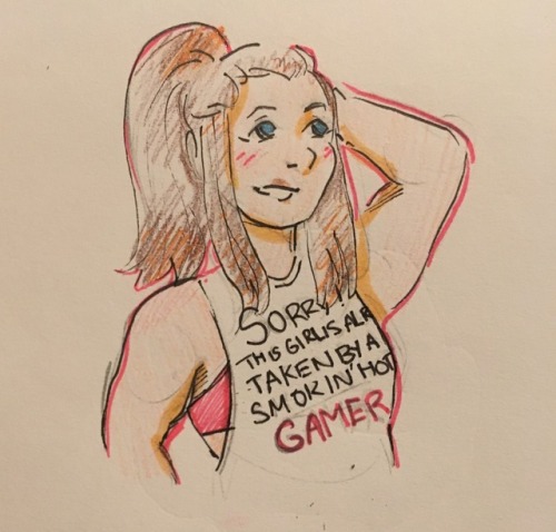 bitchdisorder:things i like:1) dva/brigitte2) brigitte’s canon penchant for tacky t shirts