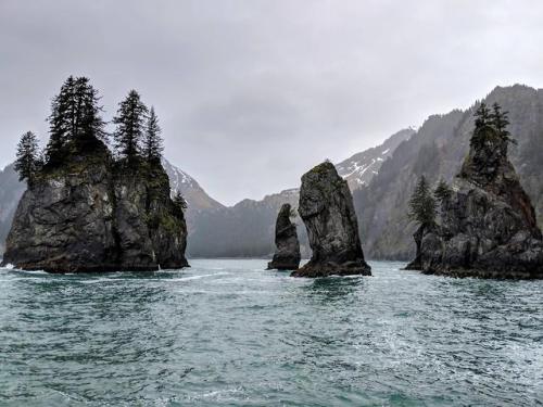 amazinglybeautifulphotography:A surreal experience floating past the spires near Aialik Bay in Kenai