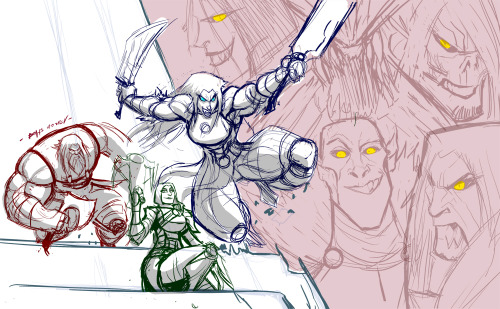 Unholy Trinity piece WIPWith all the Guild Wars themed stuff I did with the Trinity I wanted to do s