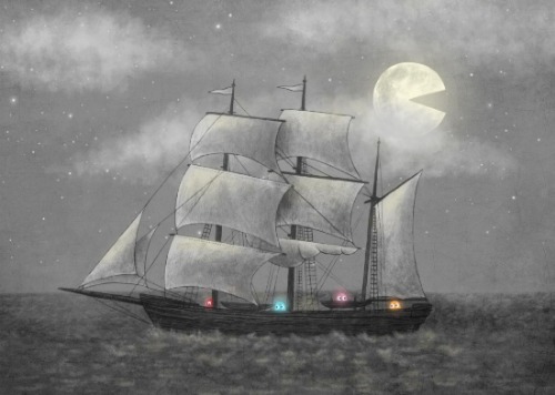 bestof-society6:ART PRINTS BY TERRY FAN  Haunted by the 80’s Midnight Snack  Ghost Ship FREE WORLDWIDE SHIPPING + 10% OFF! ENDS FRIDAY 11:59 PM PT!! USE THE CODE: FRESH 
