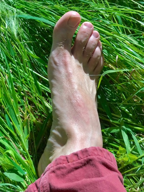 My foot in the grass