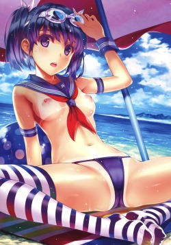 michiaki:  bikini cameltoe feet misaki kurehito nipples seifuku swimsuits tan lines thighhighs wet | #318820 | yande.re