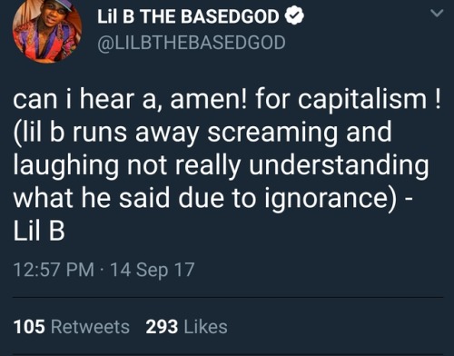 ichibankasuga:lil b just crafted a dril tweet