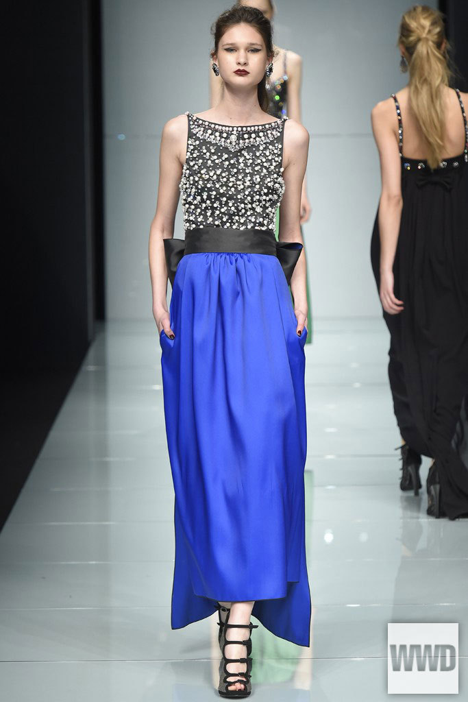 wwd:  Roccobarocco RTW Fall 2015Photo by Giovanni GiannoniGowns that featured rhinestone