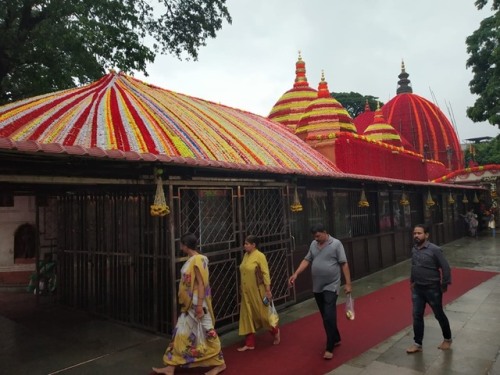 Kamakhya temple decorated for Navratri festival. Guwahati, Assam