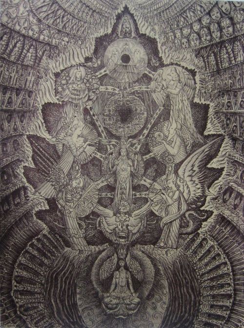 crystalgrid-blog:  ‘Shining Tree’ by Kuba Ambrose - pen on paper