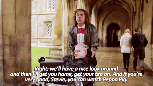 sandandglass:Stephen Hawking in a Little Britain sketch for Comic ReliefStephen Hawking, is truly an amazing man.