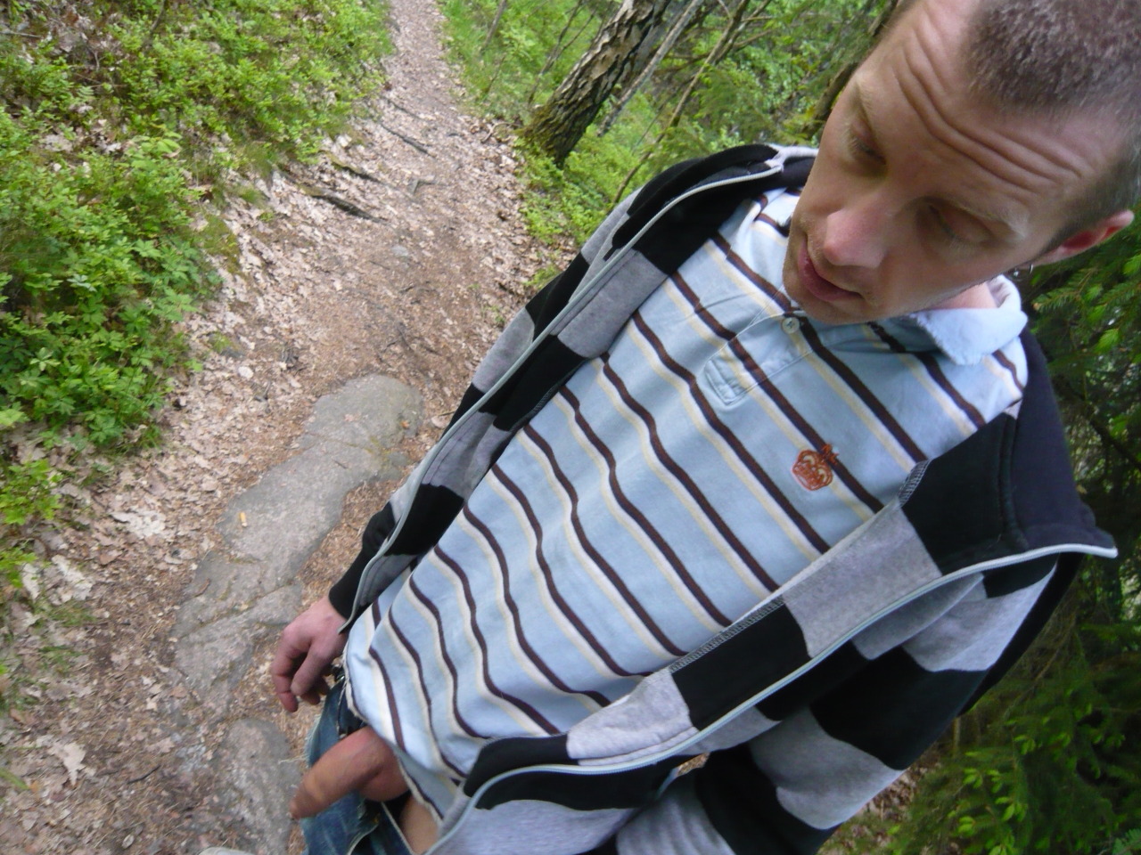 meindunklesleben:  nakenkille:  A walk in the woods.  Fag wants to be abused in the