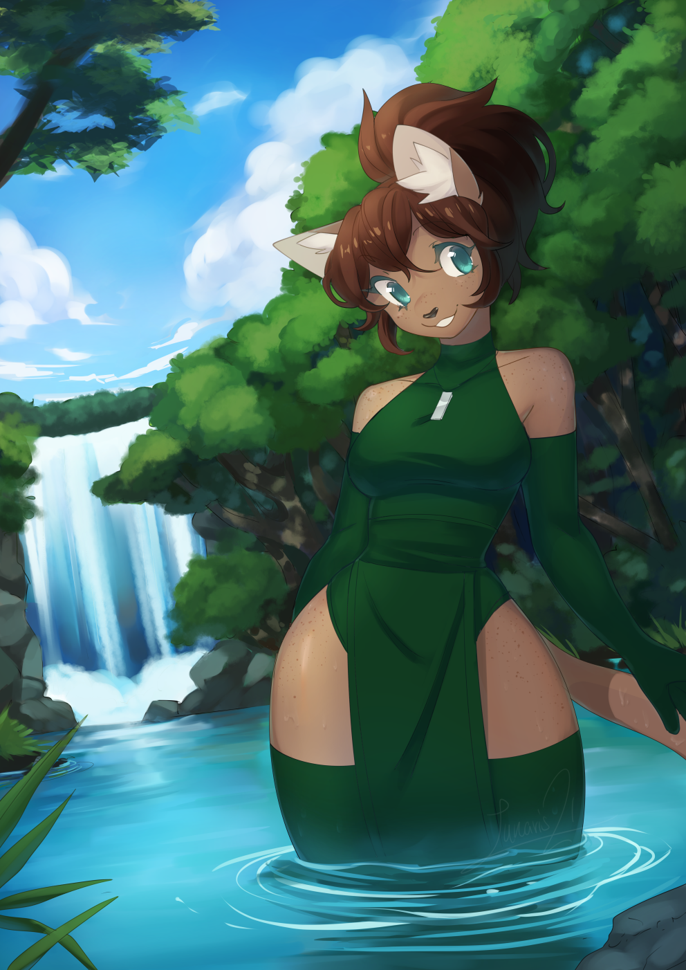 lunarisdraws:  Commission for VerdantDargon on twitter!   Twitter | Twitch | Deviantart