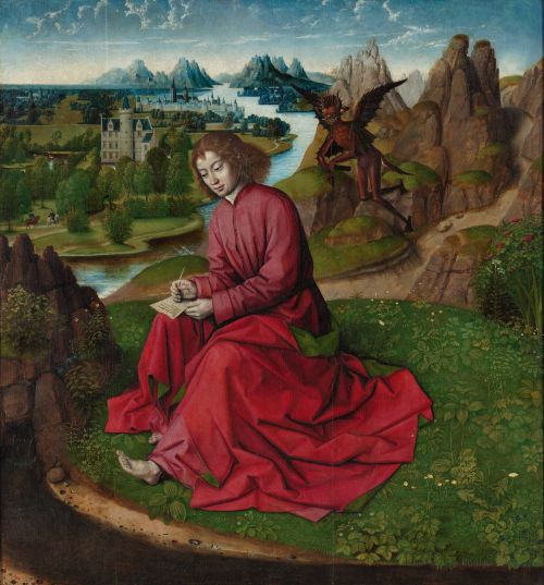 St. John Writing the Gospel (aka St. John the Evangelist on Patmos), Master of the Rotterdam St. Joh