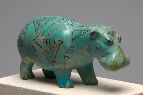 egypt-museum:Statuette of a HippopotamusStatuettes depicting hippopotami, symbolic of regeneration i